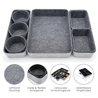 Welaxy 8 Piece Felt Round Cups & Trays Drawer Organizer Set
