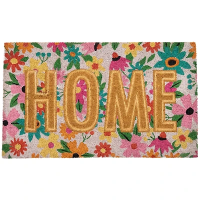 Pink & Orange Floral Home Doormat
