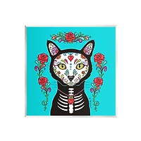 Stupell Industries Day of the Dead Cat Portrait Wall Plaque Art