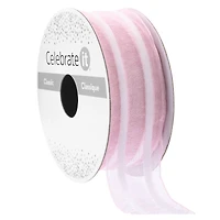 1" x 3yd. Blush Stripe Organza Ribbon by Celebrate It™ Classic