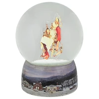 6.5" Norman Rockwell Santa and His Helpers Christmas Snow Globe