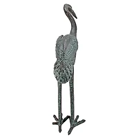 Design Toscano Small Curved Neck Bronze Crane