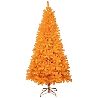 7ft. Pre-Lit Medium Orange Pine Artificial Christmas Tree, Clear Lights