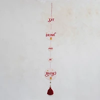 Hello Honey® 3ft. Eat Drink & Be Merry Handmade Recycled Paper Banner with Beaded Tassel