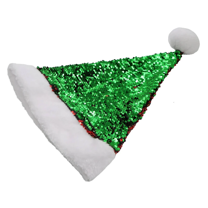 Red & Green Flip Sequin Santa Hat by Celebrate It™