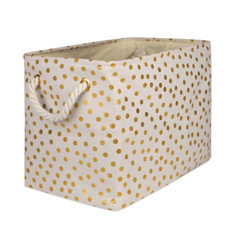 DII® Large Rectangle Gold Dots Polyester Bin