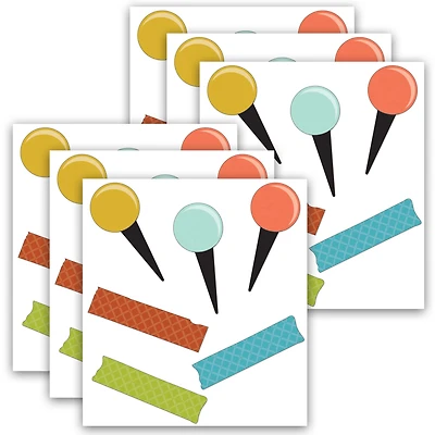 Carson Dellosa® Let's Explore Pins & Tape Mini Cut-Outs, 6 Packs of 60