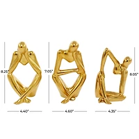 CosmoLiving by Cosmopolitan Porcelain Sitting Thinker People Sculpture Set