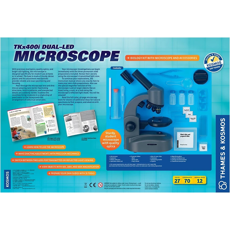 Thames & Kosmos TKx400i Dual-LED Microscope Biology Kit