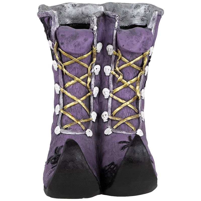 15" Purple Witch's Boots Ceramic Halloween Decoration