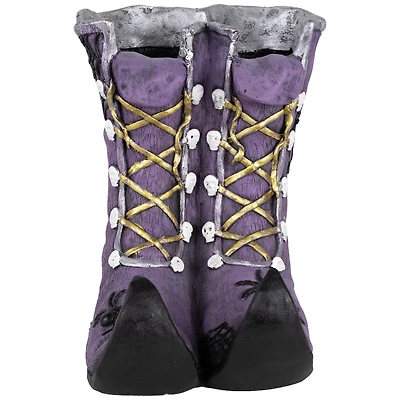 15" Purple Witch's Boots Ceramic Halloween Decoration