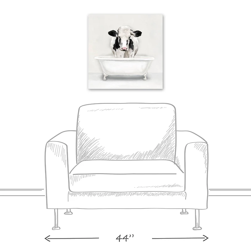 Cow In The Tub 20" x 20" Canvas Wall Art