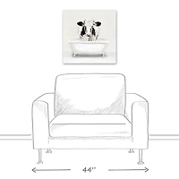 Cow In The Tub 20" x 20" Canvas Wall Art