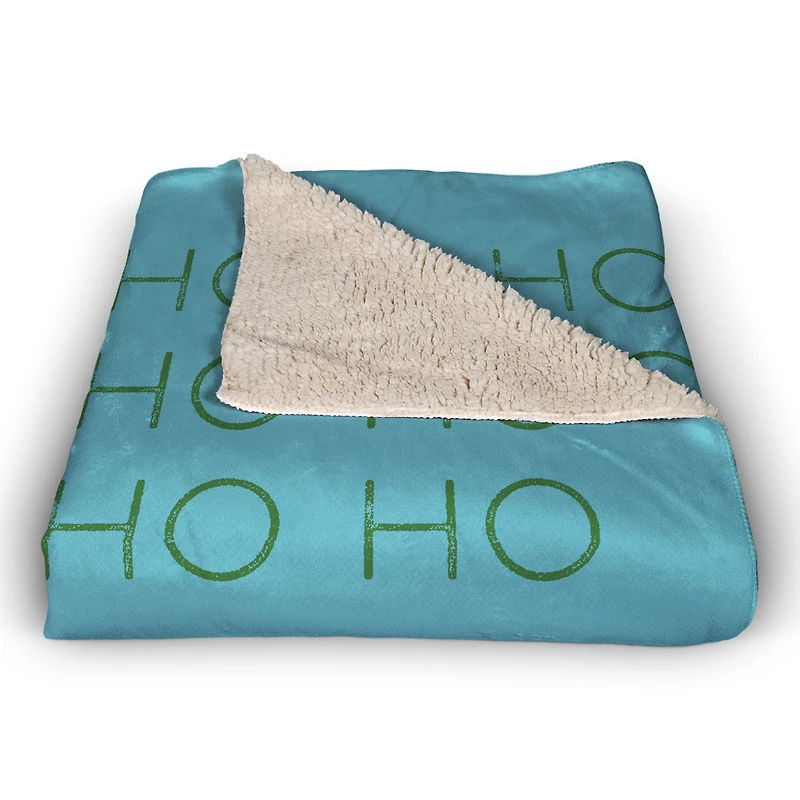 Santa Ho Ho Ho 50x60 Sherpa Fleece Blanket