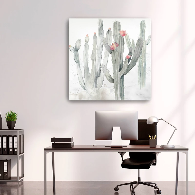 Cactus Garden Gray Blush II Canvas Giclee