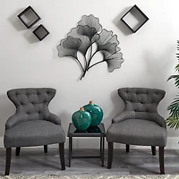 35" Modern Ginkgo Leaf Metal Wall Art Decor