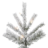 8.5ft. Pre-Lit Slim Flocked Sierra Fir Artificial Christmas Tree, Pure White Dura-Lit® LED Lights