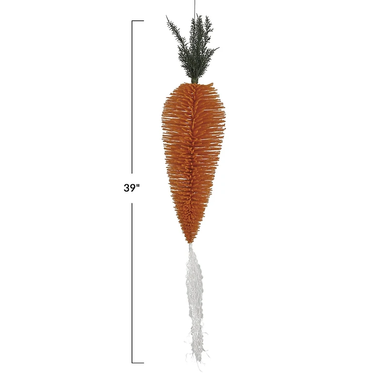 Hello Honey® 39" Orange Flocked Bottle Brush Carrot Ornament