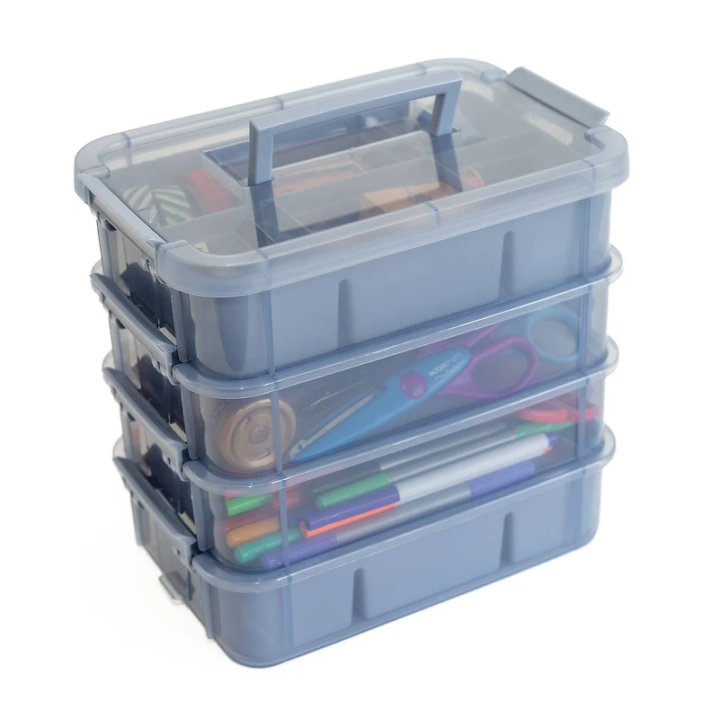 Everything Mary Four Tray Plastic Storage Organizer
