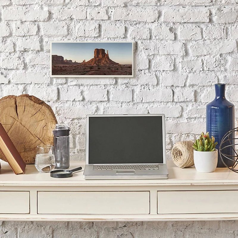 Stupell Industries Dessert Landscape Canyon Sky Blue Brown Photograph,7" x 17"