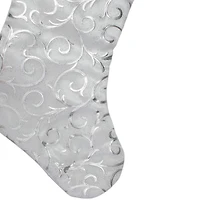 20.5" Silver Filigree Christmas Stocking
