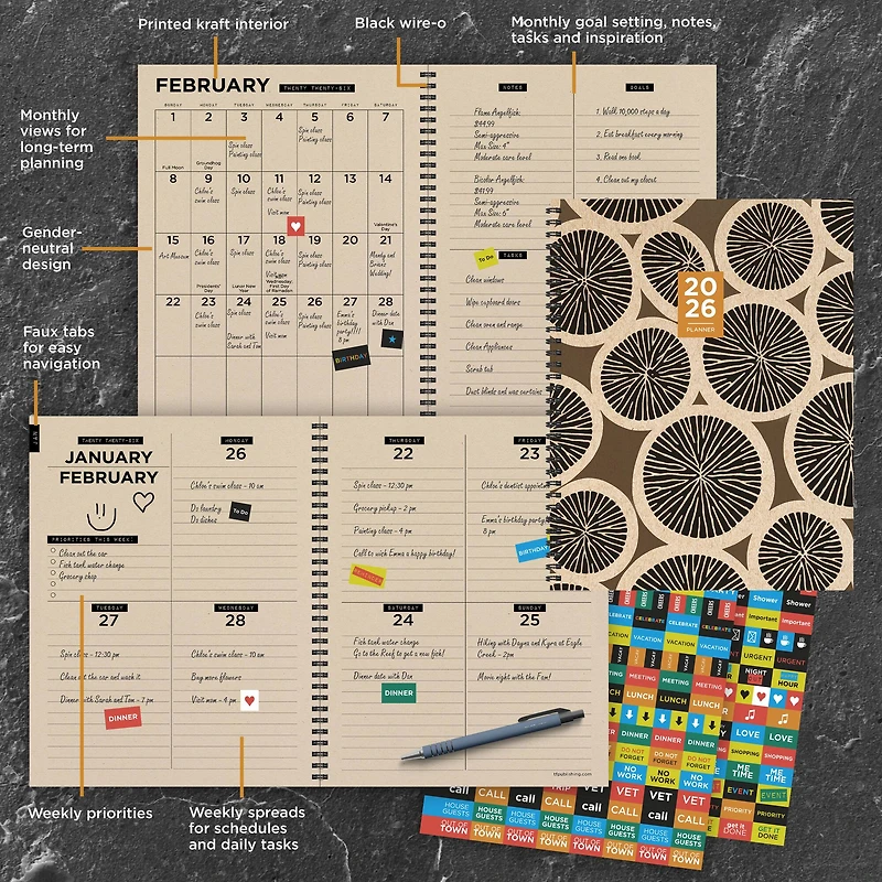 2026 Tree Rings Large Weekly Monthly Planner