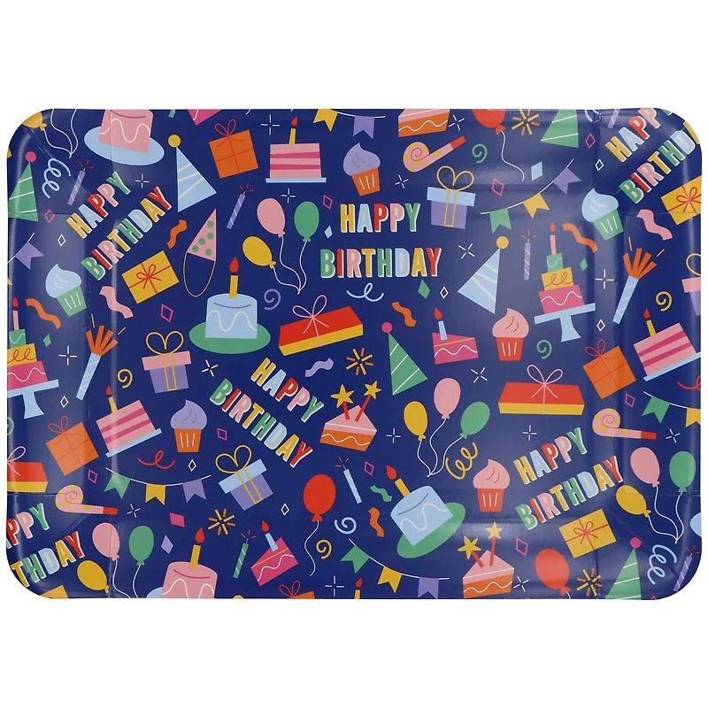 9" x 13" Happy Birthday Blue Paper Serving Trays, 2ct. by Celebrate It™