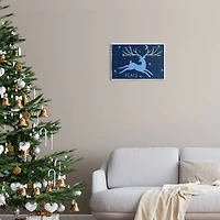 Stupell Industries Peace Jumping Deer Snowflakes Wall Plaque Art
