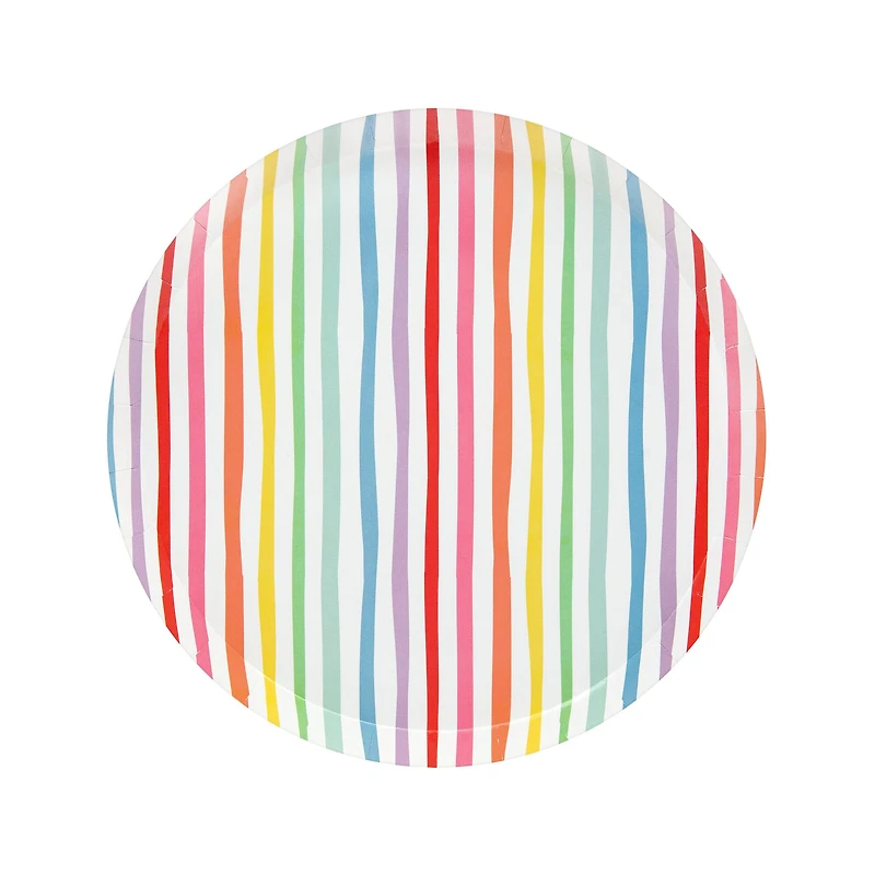 9" Rainbow Stripe Paper Plates by Celebrate It™, 10ct.