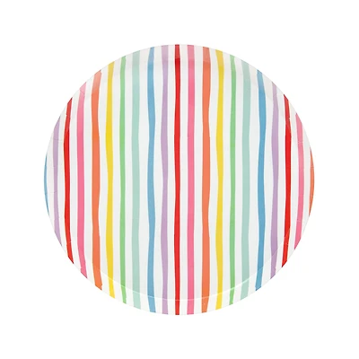 9" Rainbow Stripe Paper Plates by Celebrate It™, 10ct.