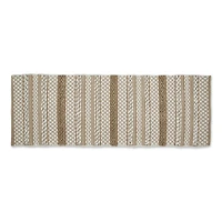 Stone and White Hand-Loomed Paper Chindi Runner 2.25ft. x 6ft.