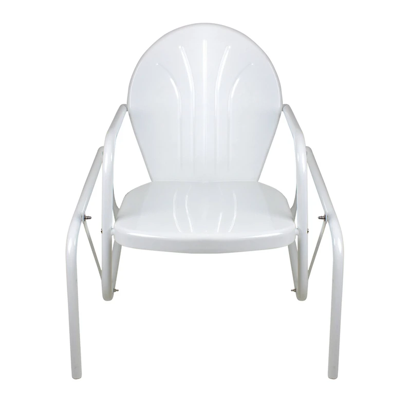 Outdoor Retro Metal Tulip Glider Patio Chair
