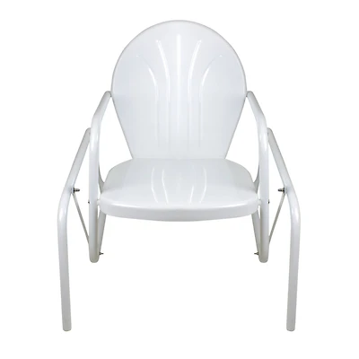 Outdoor Retro Metal Tulip Glider Patio Chair