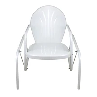 Outdoor Retro Metal Tulip Glider Patio Chair