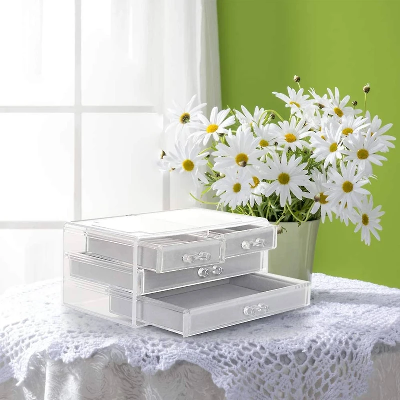 Iron Gray Triple Acrylic Jewelry Box