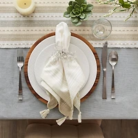 DII® Natural Variegated Stripe with Tassel Cloth Dinner Napkins, 6ct.