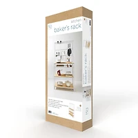 Honey Can Do White and Oak Kitchen Baker’s Rack