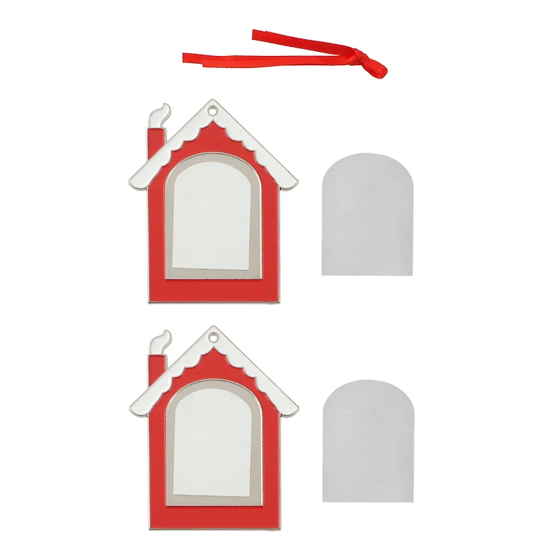 3" Metal Gingerbread House Sublimation Ornaments, 2ct. by Make Market®