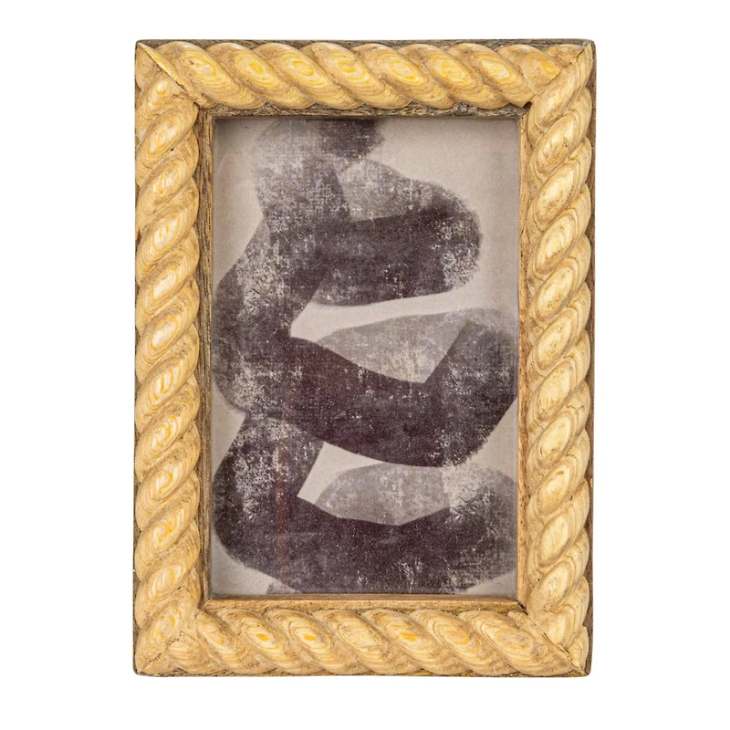 Hello Honey® 4" x 6" Bleached Hand Carved Mango Wood Photo Frame