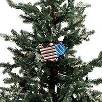 3.75" USA Flag Map Glass Ornament by Ashland®