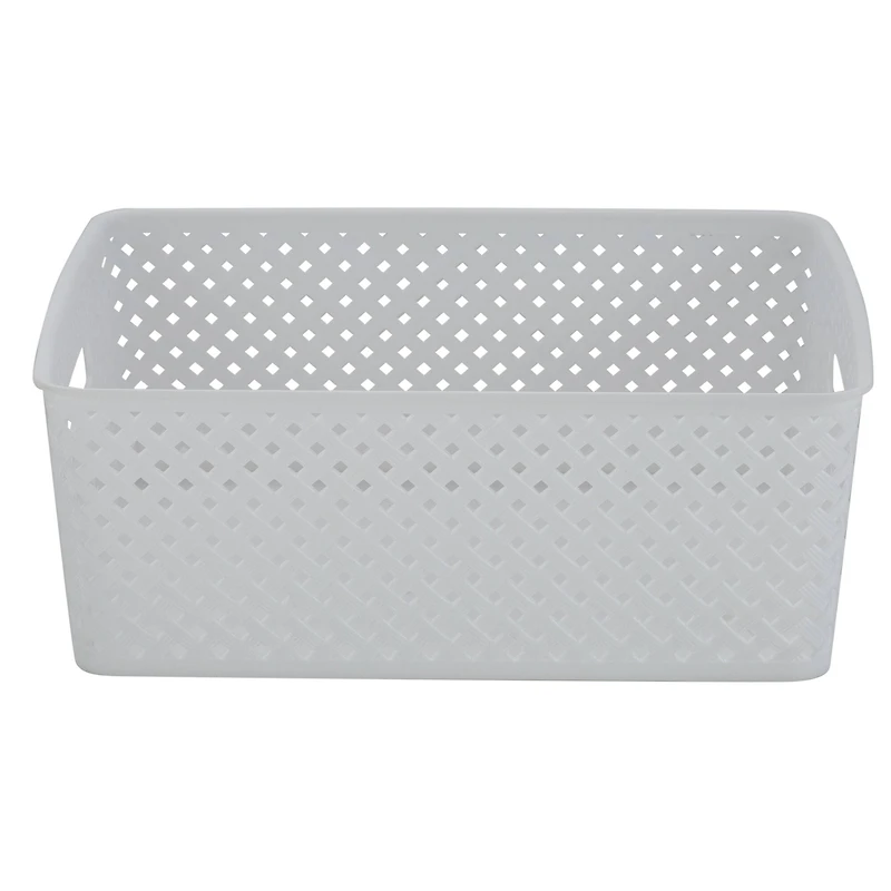 Simplify Medium Resin Wicker Storage Bin