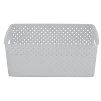 Simplify Medium Resin Wicker Storage Bin