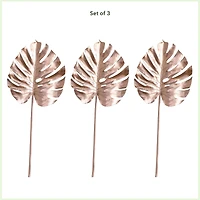 41" Rose Gold Monstera Leaf Stems, 3ct.
