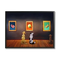 Stupell Industries Funny Dog Museum Gallery Animals Framed Giclee Art