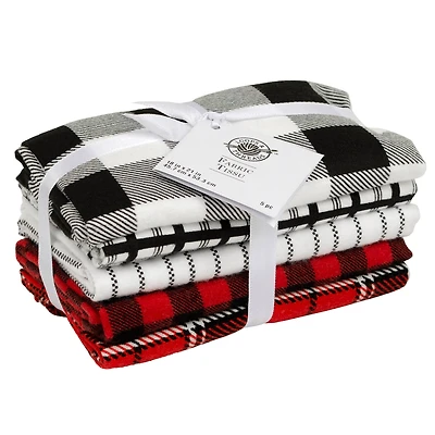 12 Pack: Flannel Print Fabric Bundle by Loops & Threads™