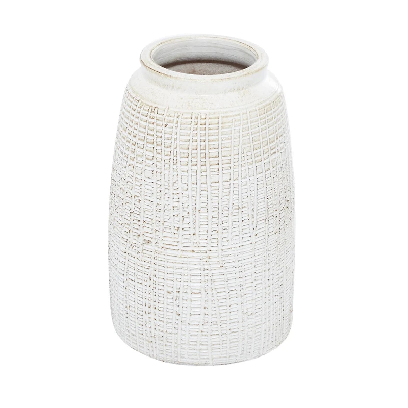 White Terracotta Coastal Style Vase
