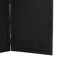 Black Mango Wood Contemporary Room Divider Screen, 70" x 59"