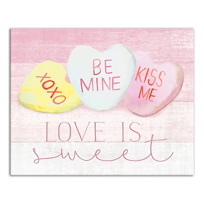 Love Is Sweet Candy Hearts Canvas Wall Art