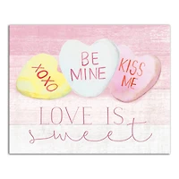 Love Is Sweet Candy Hearts Canvas Wall Art