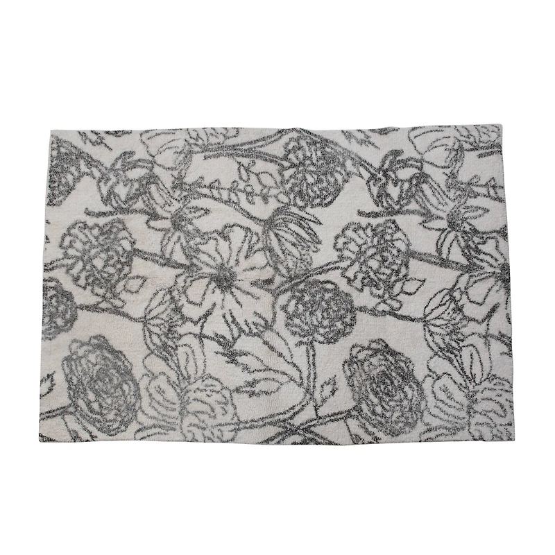 Hello Honey® Cotton Tufted Rug With Flower Pattern, 4ft. x 6ft.